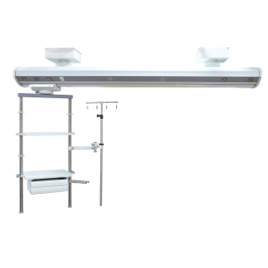 Icu ceiling mounted bridge hospital double arm pendant