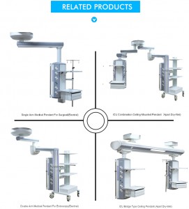 Operating Room Equipment / Mechanical Horizontal Pillar Single Arm Surgical Pendant / Medical Ceiling Pendant