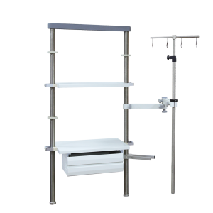 Icu ceiling mounted bridge hospital double arm pendant