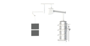 Hospital equipment operation pendant with trolley for gas system